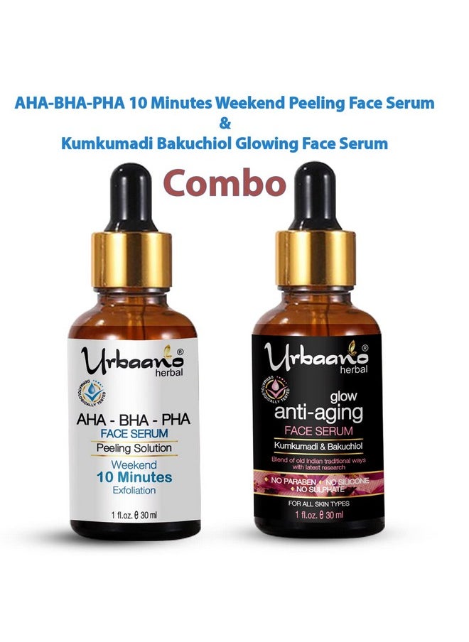 Skin Nourishing Kumkumadi Face Oil, Peeling Serum Combo For Acne, Helps Reduce Dark Spot, Blemishes - 30Ml Each