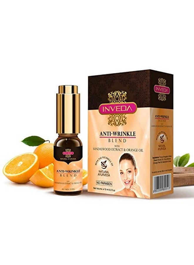 Anti-Wrinkle Blend To Reduce Fine Lines & Skin Aging, Made With Sweet Almond Oil, Orange Peel Oil And Santal Core Extracts To Improve Skin Elasticity For Even Tone Skin, 10Ml