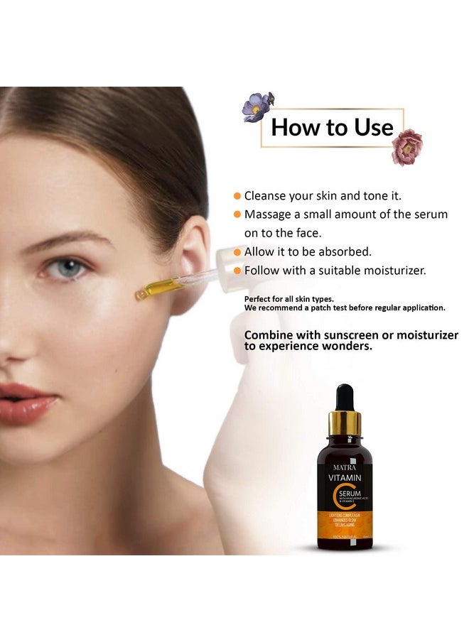 Vitamin C Face Serum With Hyaluronic Acid, Niacinamide & Vit E For Ultra Glow, Skin Brightening & Anti-Aging, 15Ml
