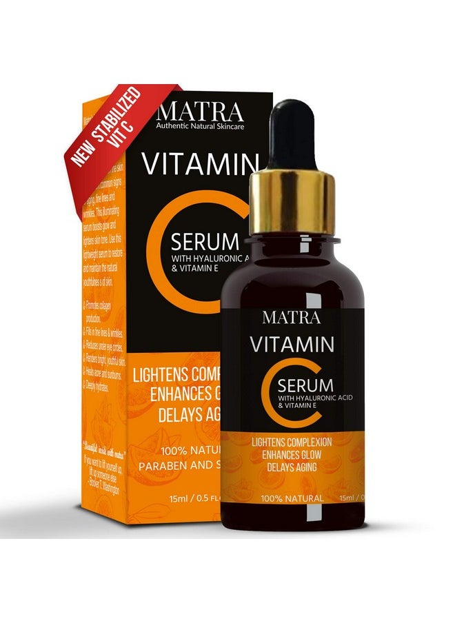 Vitamin C Face Serum With Hyaluronic Acid, Niacinamide & Vit E For Ultra Glow, Skin Brightening & Anti-Aging, 15Ml
