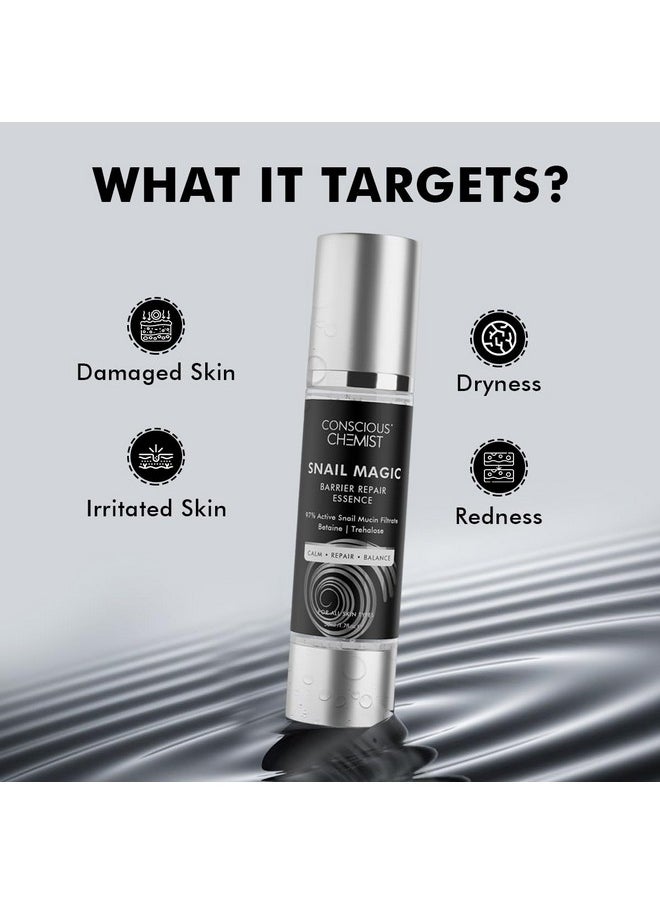 Snail Mucin Serum | 50Ml | Barrier Repair Essence For Face, 97% Active Snail Mucin Filtrate, Betaine & Trehalose, For Dryness, Damaged Skin, Face Serum For Men & Women - Snail Magic