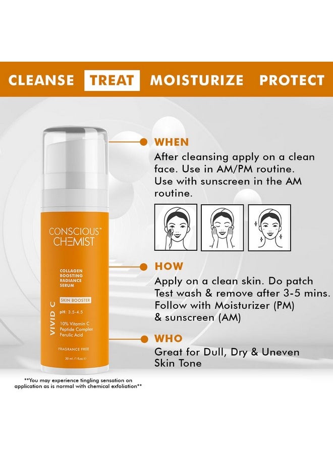 10% Vitamin C Serum | 30Ml | Serum For Glowing Skin, Vitamin C Serum For Oily Skin, Anti Aging Serum With Ferulic Acid, Dark Circles & Fine Lines, Serum For Men & Women - Vivid C
