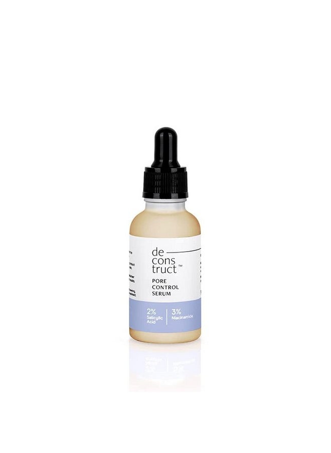 Pore Control Face Serum |2% Salicylic Acid 3% Niacinamide Serum For Acne, Acne Marks, Open Pores & Blackheads | Controls Oil | Beginner Friendly | 30Ml