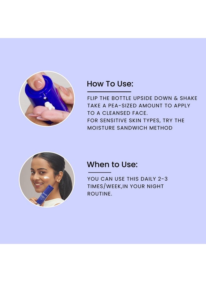 0.15% Beginner Friendly Retinol Night Serum | Anti-Aging Night Cream | Reduces Fine Lines And Wrinkles | No Purging | For Younger-Looking Skin | Men & Women | All Skin Types - 30 Ml