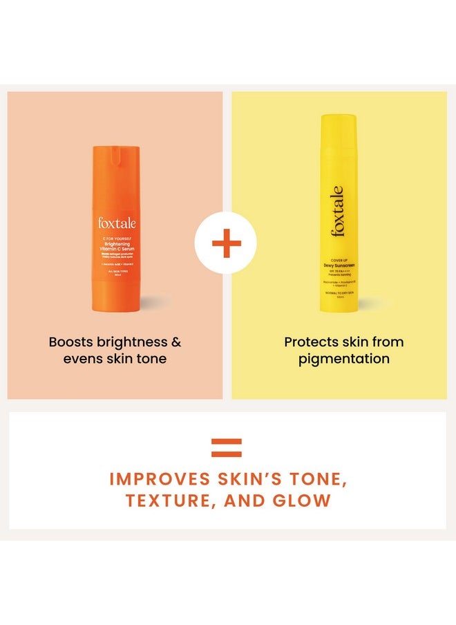 Ultra Glow Skin Care Kit (Dewy) For Glowing Skin | Vitamin C Serum-30Ml + Niacinamide Dewy Sunscreen Spf 70-50Ml | Brightening Skincare Combo Set For Women, Men | All Skin Types