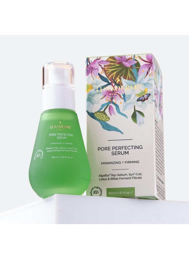 Pore Perfecting Face Serum - Minimizes Pores, Controls Oil & Sebum, Firms Skin | 96% Natural Ingredients With Lotus Water, Alpaflor® Alp-Sebum, Syn®-Coll, Galactomyces | Korean Skincare - 30Ml