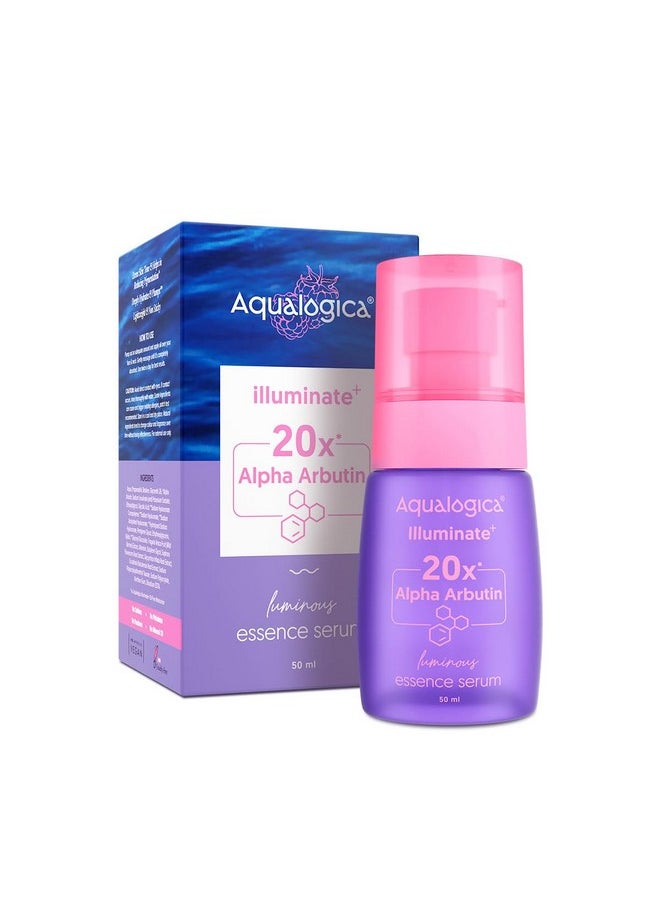 Lluminate+ 20X* Alpha Arbutin Luminous Essence Serum - 50Ml|Power Of 20X* Alpha Arbutin | Fights Pigmentation & Uneven Skin Tone | Hydrates & Plumps Skin