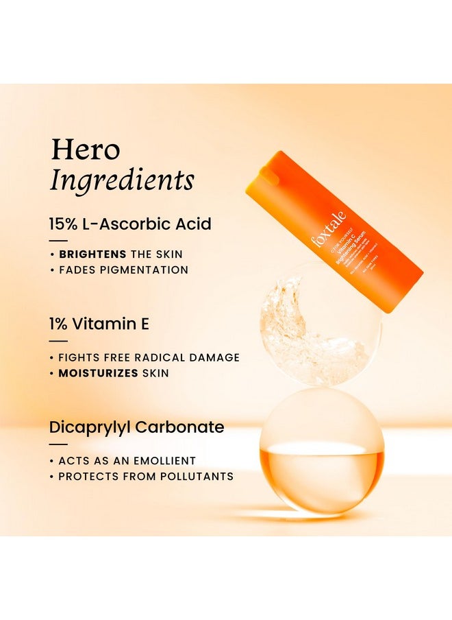 15% Vitamin C Face Serum For Glowing Skin | Purest Vitamin C (L-Ascorbic Acid) With Vitamin E | Moisturizing Serum For Sensitive Skin | All Skin Types | Face Serum For Men & Women | 30 Ml