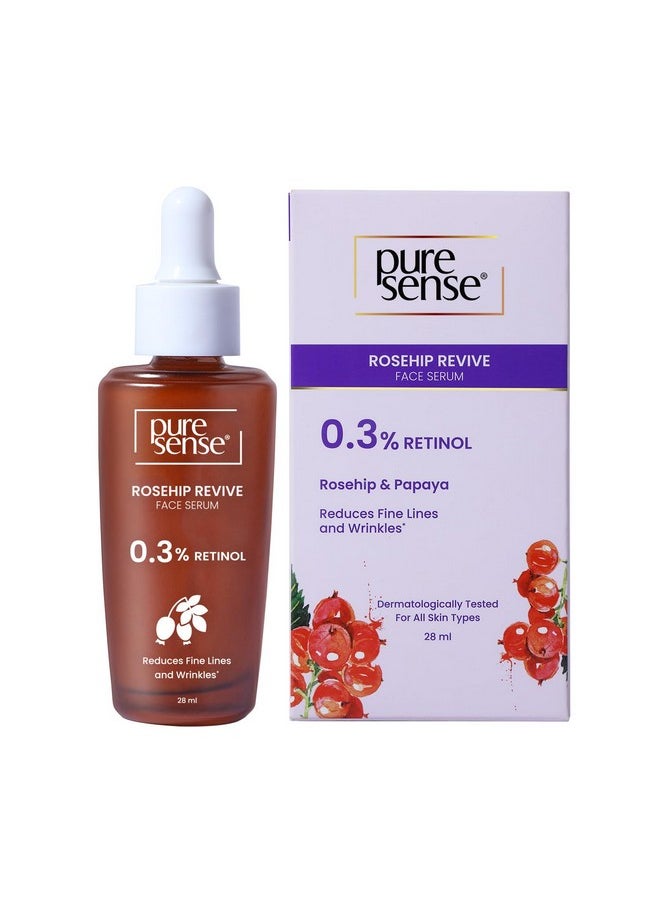 0.3% Retinol Rosehip Face Serum For Anti Aging & Younger Looking Skin For Men And Women 28Ml