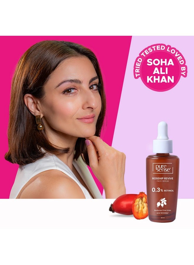 0.3% Retinol Rosehip Face Serum For Anti Aging & Younger Looking Skin For Men And Women 28Ml