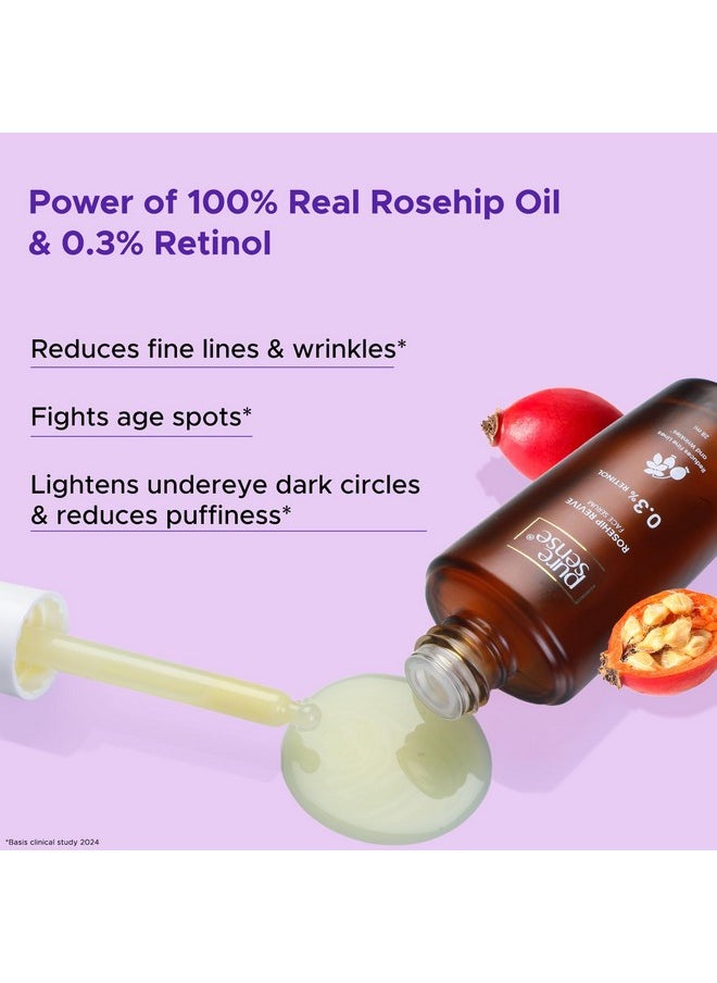 0.3% Retinol Rosehip Face Serum For Anti Aging & Younger Looking Skin For Men And Women 28Ml