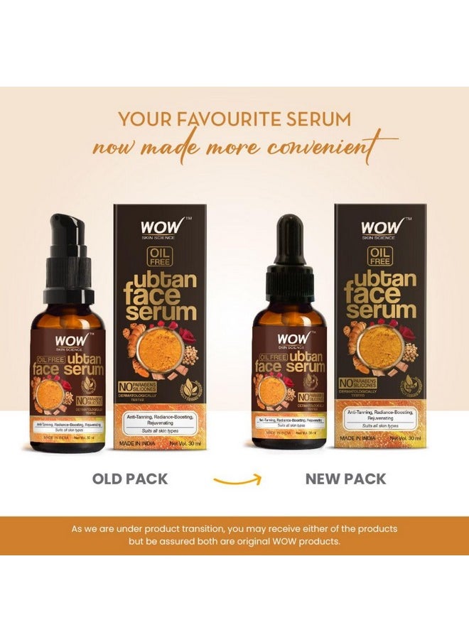 Ubtan Face Serum | Oil Free | For Tan, Radiance Boosting & Rejuvenating Skin | Smoothen Skin Tone | Paraben Free | Face Serum For Women & Men | 30 Ml