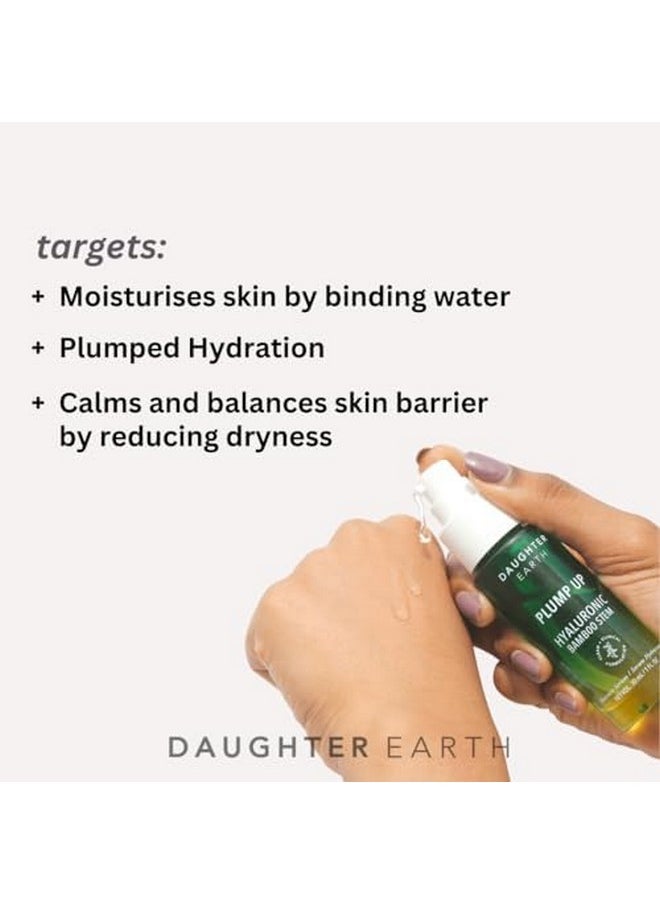 Hyaluronic Acid Serum For Face | Plump Up Enriched With Multi-Molecular Hyaluronic Acid, Tremella Mushroom, Bamboo Shoots, Seaweed & Provitamin B5 | Get Hydrated & Youthful Skin - 30Ml