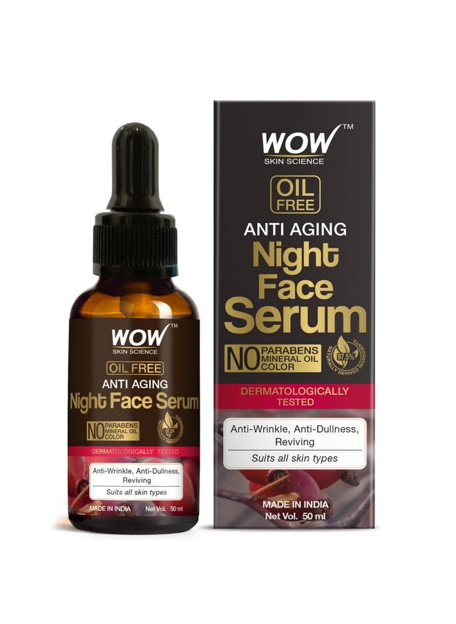 Anti Aging Night Face Serum - Oil Free - Anti Wrinkle, Anti Dullness, Reviving - No Parabens, Silicones & Color - 50Ml