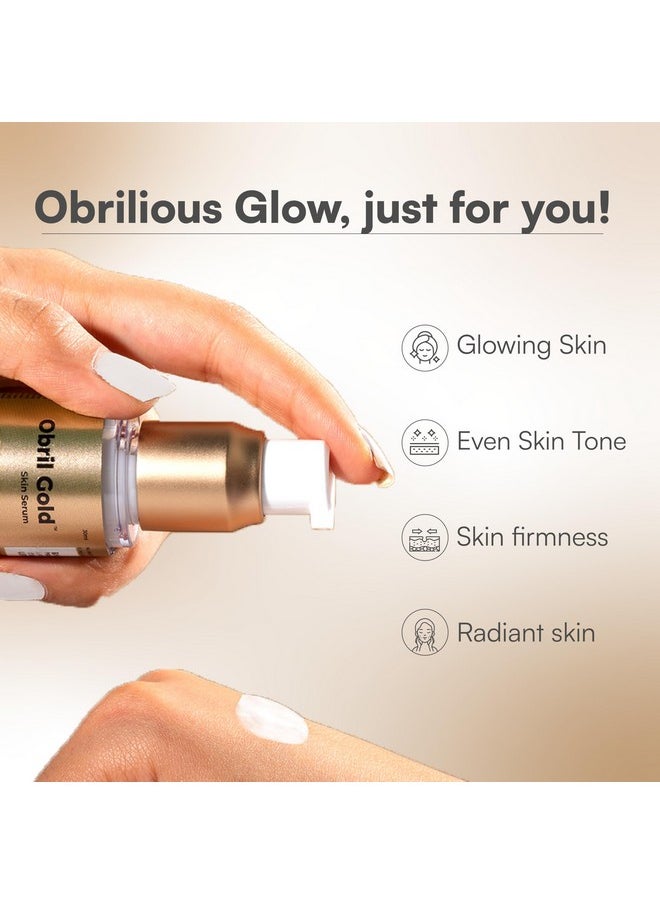Obril Gold Skin Serum With Hyaluronic Acid, Retinol And Kojic Acid | Dermatologically Tested | All Skin Types | For Men And Women - 30Ml