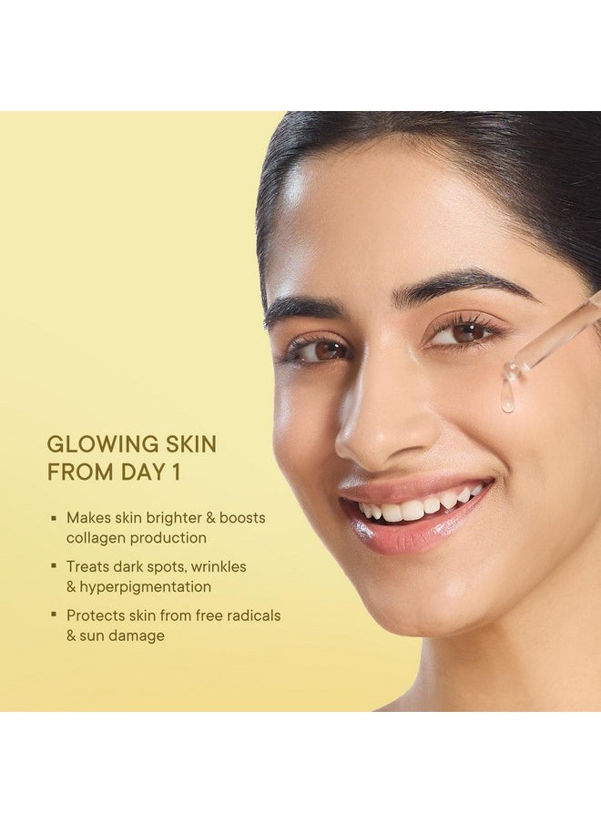 Quench Vitamin C Glow Boost Face Serum With 5% Ethyl Ascorbic Acid | Brightening Serum For Dark Spots & Uneven Skin Tone | Highly Stable & Non Irritating | Made In Korea (30Ml)
