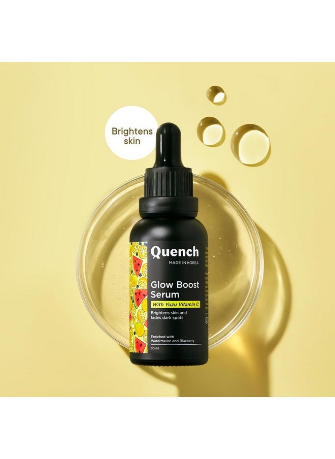 Quench Vitamin C Glow Boost Face Serum With 5% Ethyl Ascorbic Acid | Brightening Serum For Dark Spots & Uneven Skin Tone | Highly Stable & Non Irritating | Made In Korea (30Ml)