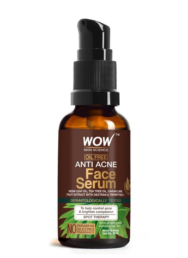 Anti Acne Face Serum | Natural Neem Leaf & Tea Tree Oil | Reduce Spots, Skin Repair, Pimple Free, Bright Skin | No Parabens | Face Serum For Women & Men | 30 Ml