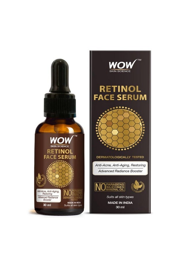Retinol Face Serum - Oil Free - Skin Plumping, Boost Collagen, Anti Acne, Anti Aging, Restoration - No Parabens, Silicones & Mineral Oil, 30 Ml