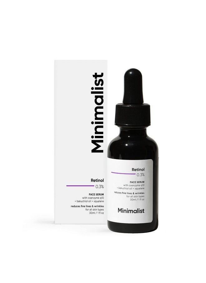 0.3% Retinol Face Serum For Anti Aging For Beginners | Night Face Serum With Retinol & Q10 To Reduce Fine Lines & Wrinkles | For Women & Men (30 Ml)