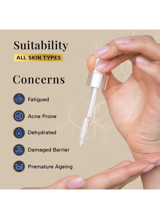 Barrier Repairing & Hydrating Advanced Booster Serum With 2% Hyaluronic Acid, 2% Ceramides, 3% Marine Extracts For Instant Hydration | Repairs Damaged Skin Barrier, 30 Ml