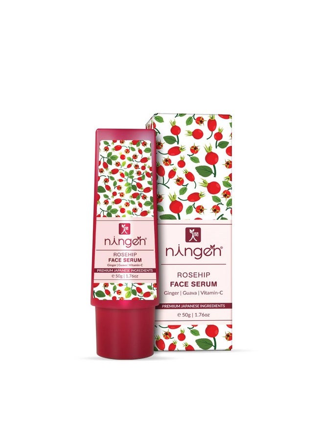 Rosehip Face Serum I Goodness Of Ginger, Guava, Vitamin-C I Dermatologically Tested, Paraben Free I Helps Reduce Fine Lines, Improve Overall Skin Texture I 50G