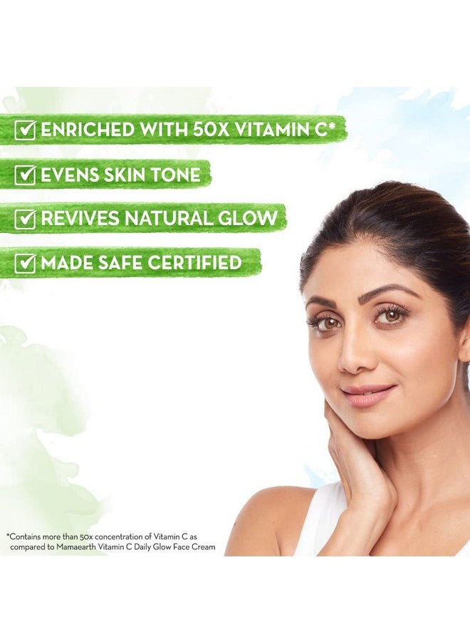 Vitamin C Daily Glow Face Serum For Men & Women - Vitamin C Serum For Glowing Skin, Oily Skin & Dark Spots, With 50X Vitamin C -30Ml
