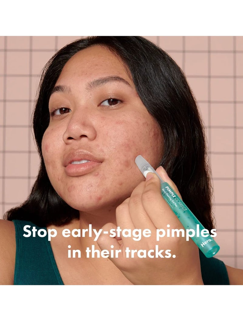 Hero Cosmetics Pimple Correct Acne Clearing Gel Pen - Maximum Strength 2% Salicylic Acid, Non-Drying Formula for Early Stage and Emerging Pimples (1 Count)