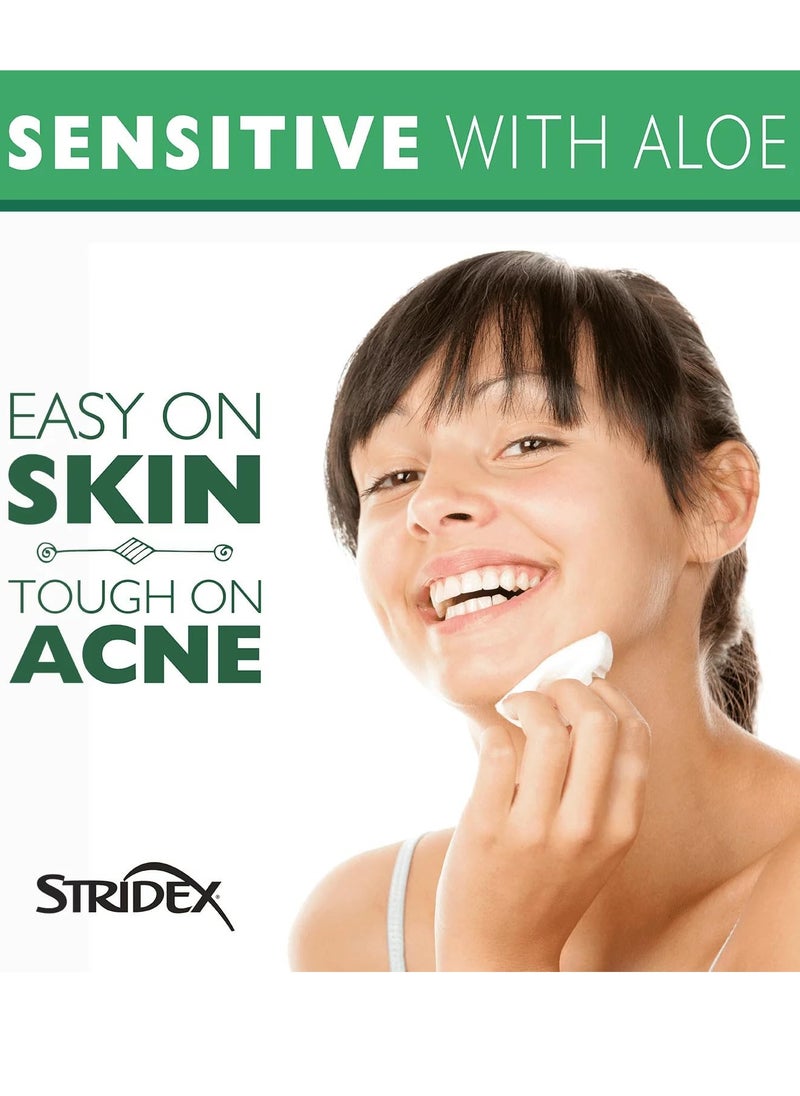 Stridex Daily Care Acne Pads with Aloe, Sensitive Skin, 90 ct