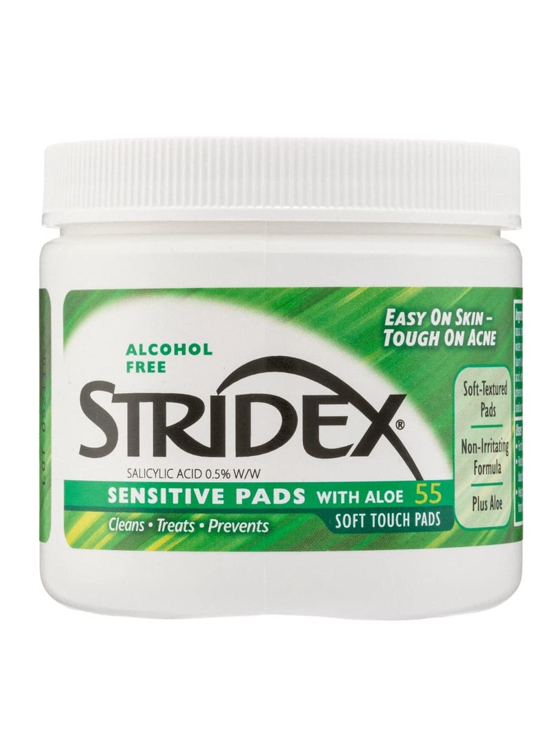 Stridex Daily Care Acne Pads with Aloe Sensitive Skin - 55 ct