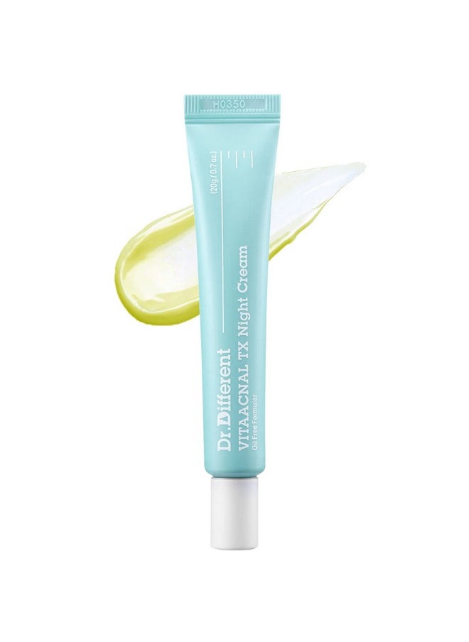 Vitaacnal Tx Night Cream For Face - Soothing & Nourishing Retinal Sebum Control Night Cream For Acne-Prone Skin - Blackheads Care Oil-Free Treatment Removes Dead Skin Cells 0.7Oz.