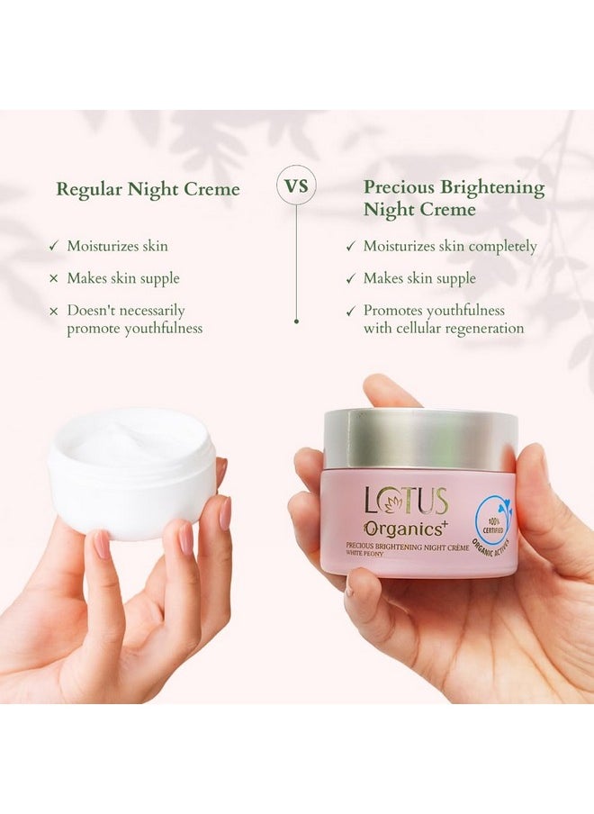 Precious Brightening Night Cream | For Dark Spots, Blemishes & Pigmentation | Night Moisturiser | Sulphate & Paraben Free | All Skin Types | 50G