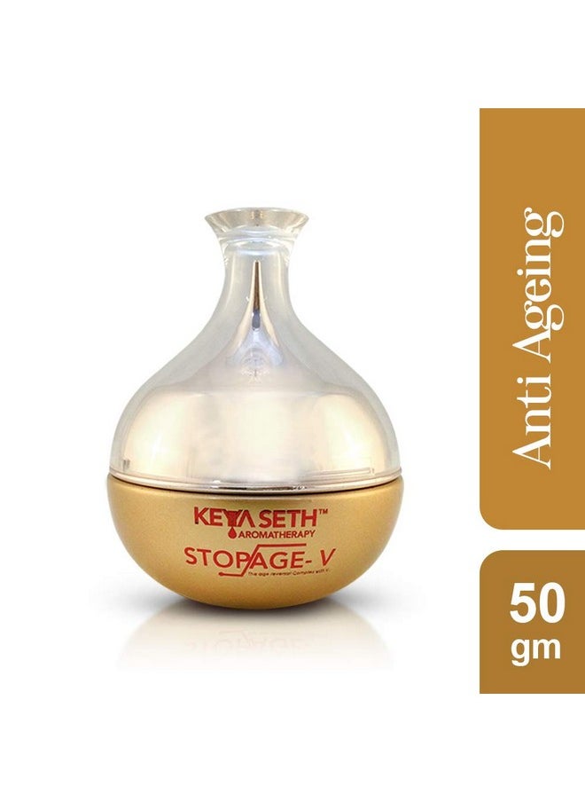 Keya Seth Aromatherapy,Stopage V - Anti Ageing Treatment- Vitamins B2, B3(Niacinamide), B5, C, E, Hyaluronic Acid, Alpha Arbutin, Anti Ageing Night Cream For Men & Women