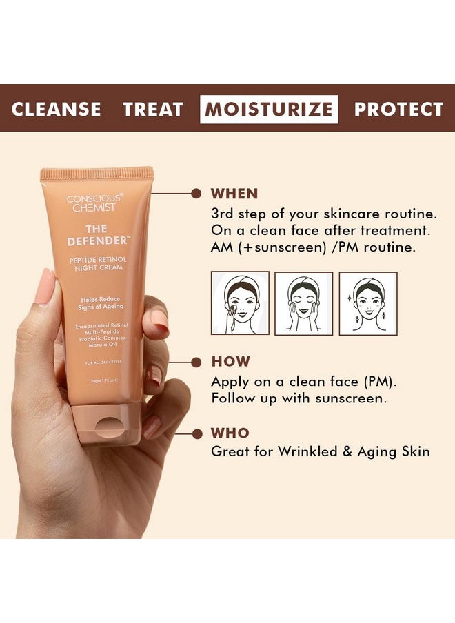 ® 0.5% Retinol Moisturizer Cream | 50G | Night Cream, Face Cream For Men & Women, Multi Peptide Anti Aging Cream, Reduces Fine Lines, Neck Lines & Wrinkles, All Skin Types
