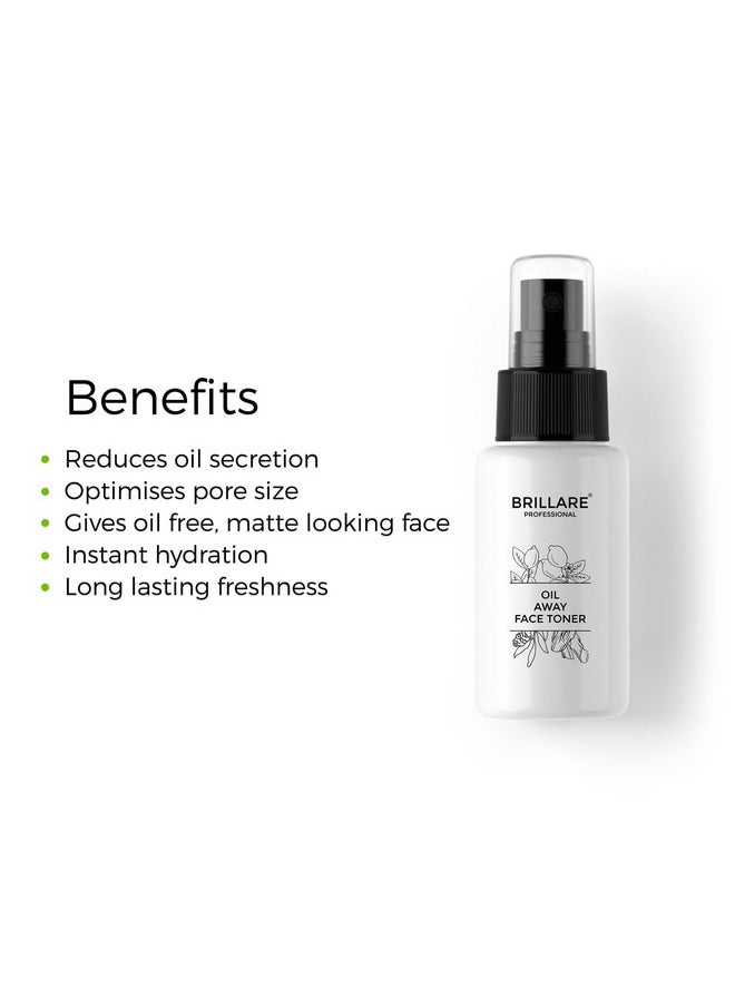 Professional Oil Away 100% Natural Face Toner With Tea Tree, Lemon And Zinc (50 Ml), Zero Chemicals