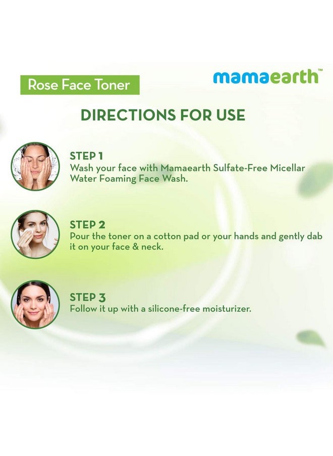 Rose Water Face Liquid Toner With Witch Hazel & Rose Water For Pore Tightening - 200Ml
