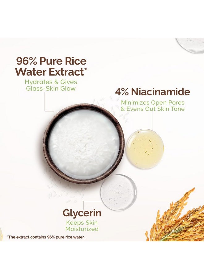 Rice Water Dewy Face Toner With Rice Water & 4% Niacinamide For Glass Skin 150Ml |Intensely Hydrates |Minimizes Pores |Even Skin Tone |Korean Rice Toner | Alcohol-Free| Suits All Skin Types