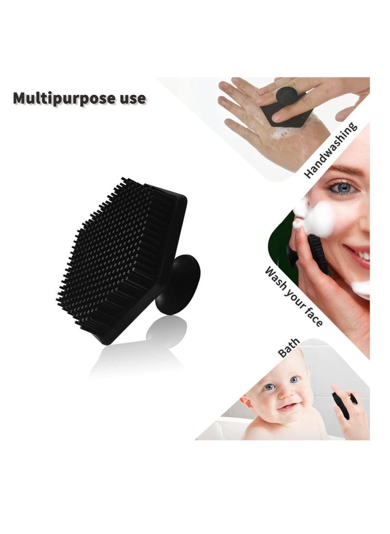 VWMYQ Face Scrubber, Silicone Face Scrubber for Men, Gentle Exfoliator Pad & Massager, Facial Cleansing/Wash Brush - Removes Dead & Dry Skin（Black）