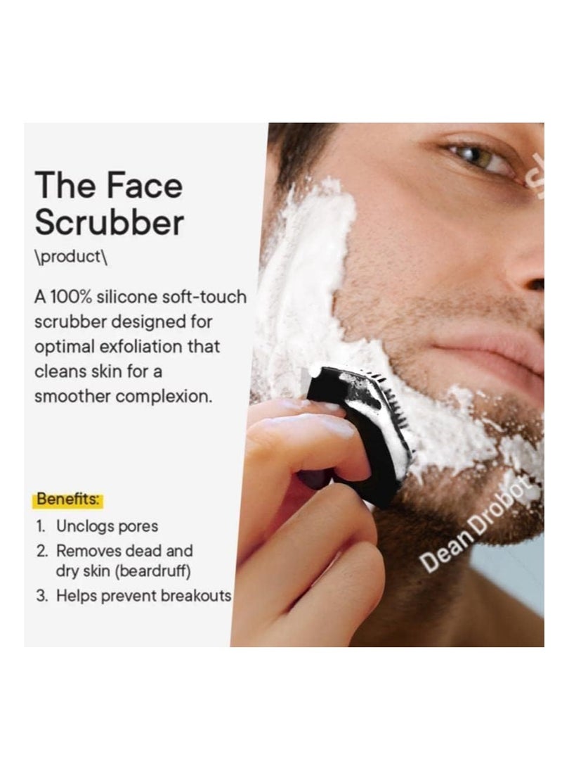 VWMYQ Face Scrubber, Silicone Face Scrubber for Men, Gentle Exfoliator Pad & Massager, Facial Cleansing/Wash Brush - Removes Dead & Dry Skin（Black）