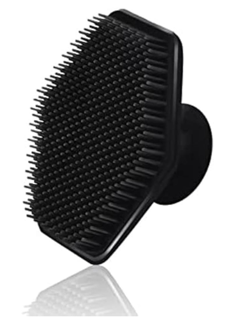 VWMYQ Face Scrubber, Silicone Face Scrubber for Men, Gentle Exfoliator Pad & Massager, Facial Cleansing/Wash Brush - Removes Dead & Dry Skin（Black）