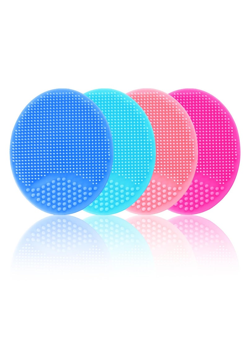 Face Scrubber, Facial Exfoliator, Face Scrub Brush, Soft Face Brush, Silicone Facial Cleansing Brush, Face Exfoliator Blackhead Acne Pore Cradle Cap Face Wash Brush for Deep Cleaning Skin Care 4 Pack