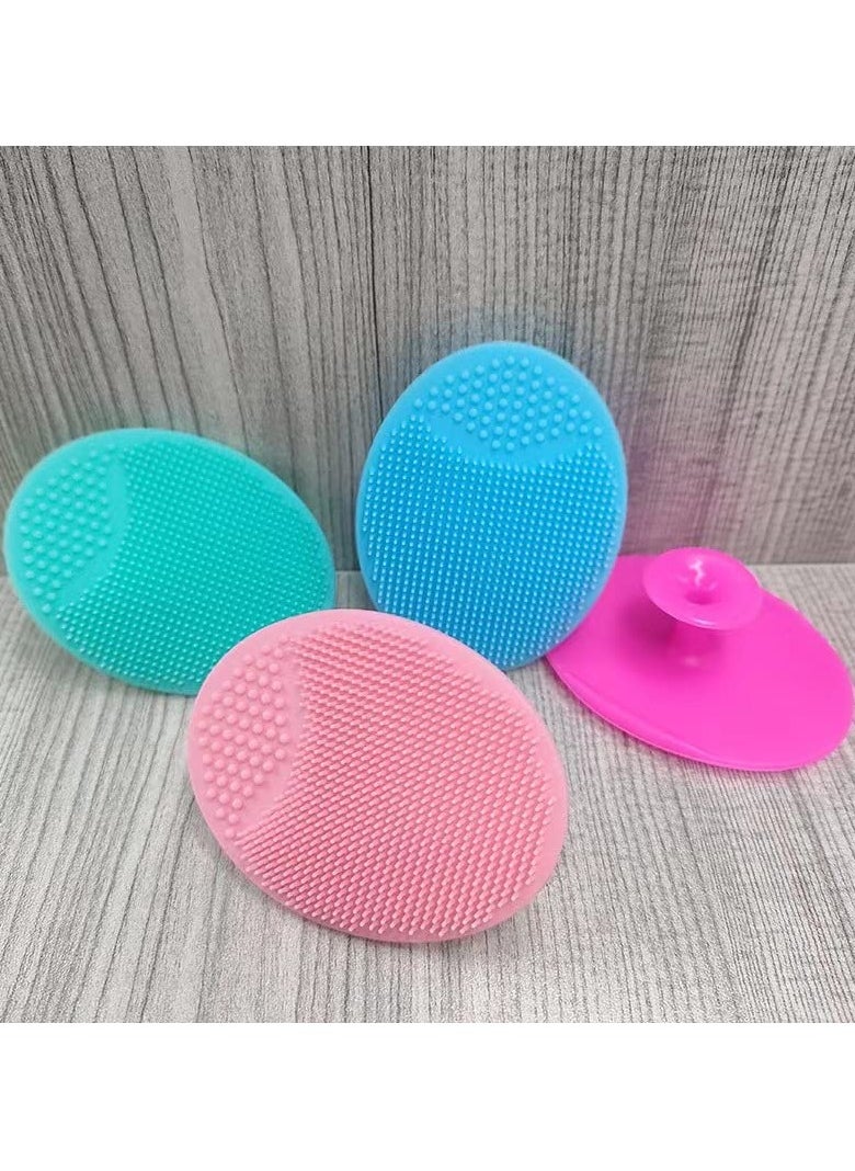Face Scrubber, Facial Exfoliator, Face Scrub Brush, Soft Face Brush, Silicone Facial Cleansing Brush, Face Exfoliator Blackhead Acne Pore Cradle Cap Face Wash Brush for Deep Cleaning Skin Care 4 Pack