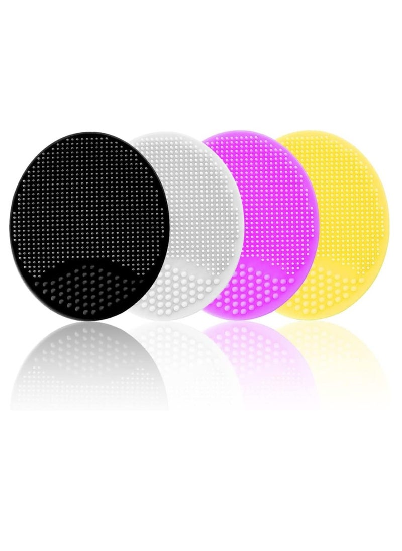 Face Scrubber, Facial Exfoliator, Face Scrub Brush, Soft Face Brush, Silicone Facial Cleansing Brush, Face Exfoliator Blackhead Acne Pore Pad Cradle Cap Face Wash Brush for Deep Cleaning Skin 4 Pack