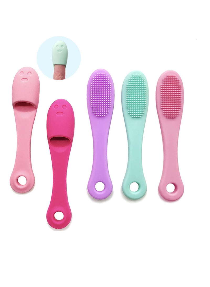 5-Pack Soft Silicone Manual Facial Cleansing Brushes, Face Scrubber Cleanser Brush for Gently and Effectively Cleaning, Removing Blackheads and Massaging