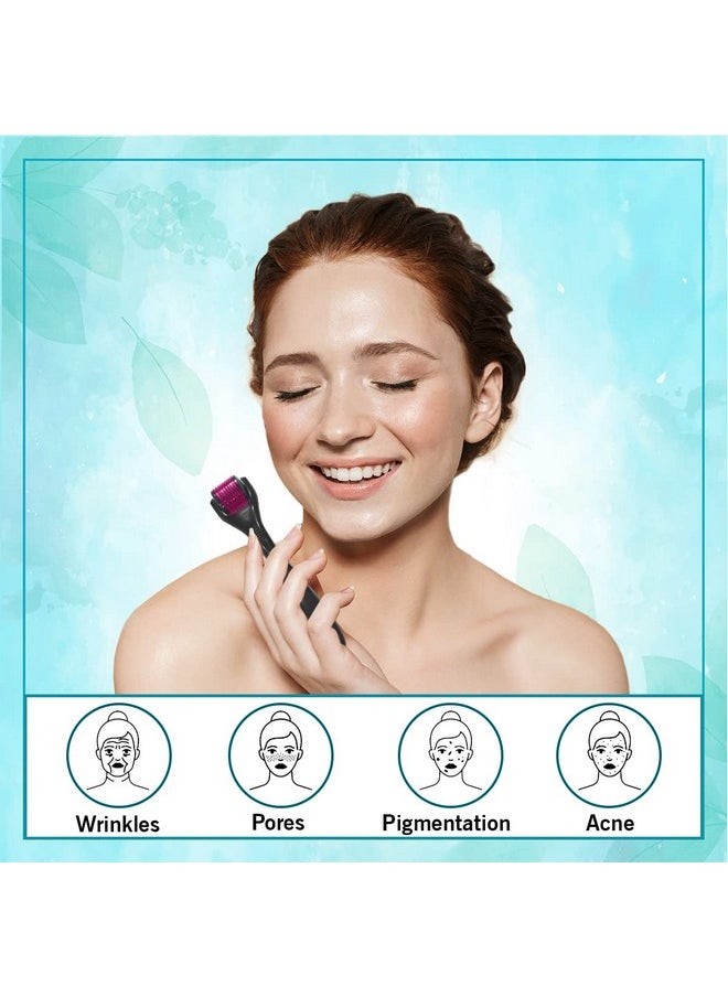 New Model Derma Roller Cosmetic Micro Needling Instrument With 540 Needles For Acne, Skin, Hair Loss, With Free Storage Case [ Pack Of 1 ] (Pink, 0.5Mm)
