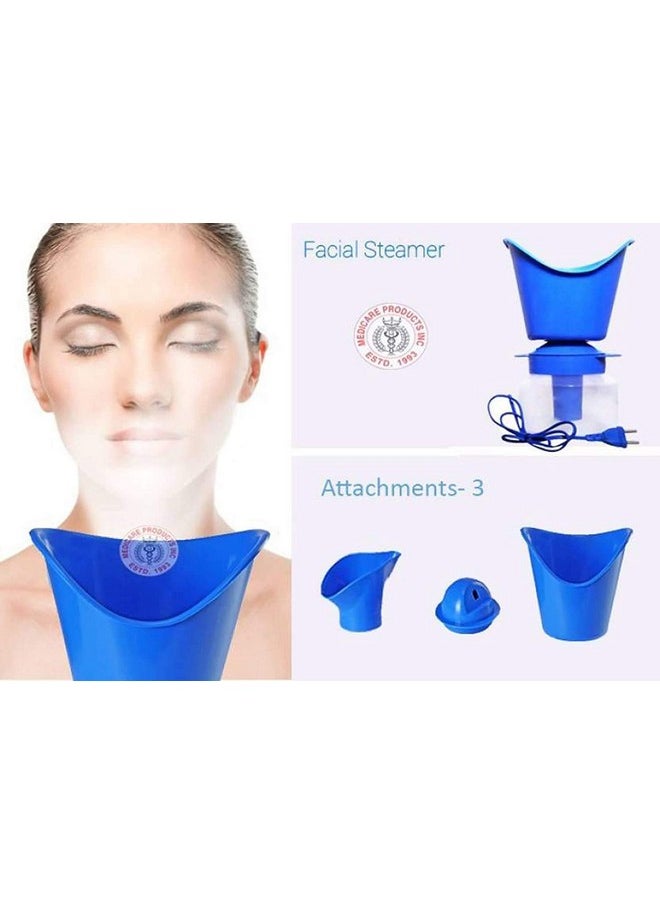 Face, Nose And Cough Steamer 3 In 1 Plastic Steam Vaporizer, Nozzle Inhaler, Facial Sauna, And Facial Steamer Machine For All (Multi Colour)