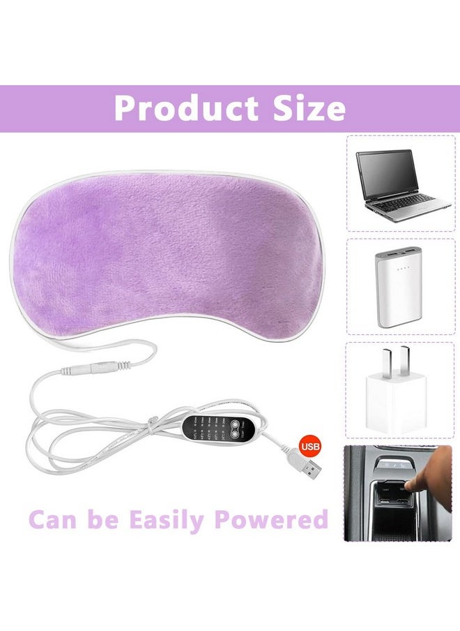 Polypropylene Heated Eye Mask, Usb Wired Eye Mask With Temperature & Time Control, Warm Eye Compress Heating Pad For Sleep, Relieve Eye Strain, Puffy Eyes(Purple)