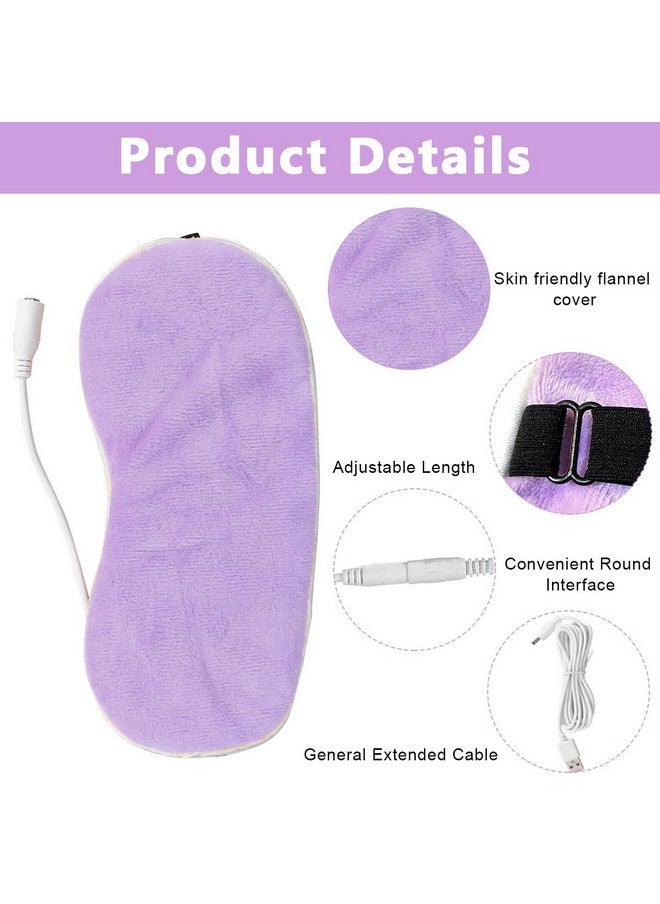 Polypropylene Heated Eye Mask, Usb Wired Eye Mask With Temperature & Time Control, Warm Eye Compress Heating Pad For Sleep, Relieve Eye Strain, Puffy Eyes(Purple)