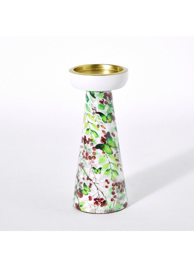 Berry Enamelled Pillar Candleholder 10 x 24 x 10 cm