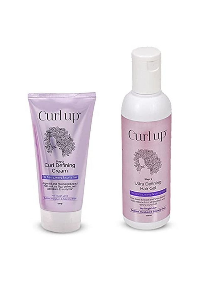 Curl Styling Combo With Curl Defining Cream & Ultra Defining Gel - For Dry Frizzy, Wavy & Curly Hair - Sulphate, Paraben & Silicone Free, Pack Of 1